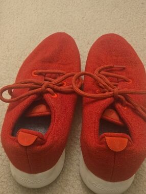 Red Wool Lace-Up Sneakers